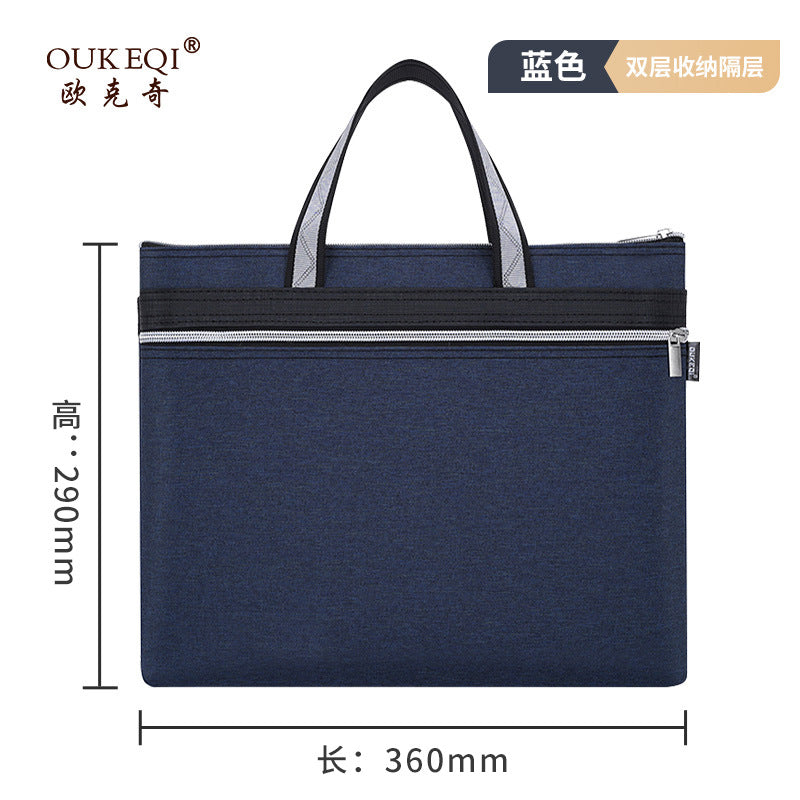 Document bag tote office oxford canvas briefcase large capacity waterproof file bag a4 file folder customizable