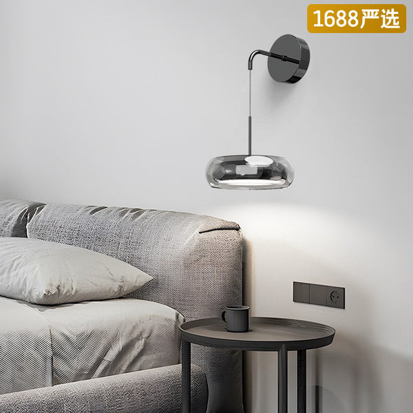 [Strict Selection] Wall Lamp Bedside Lamp Italian Minimalist Modern Light Luxury Glass Full Spectrum Eye Protection Background Wall Corridor Light