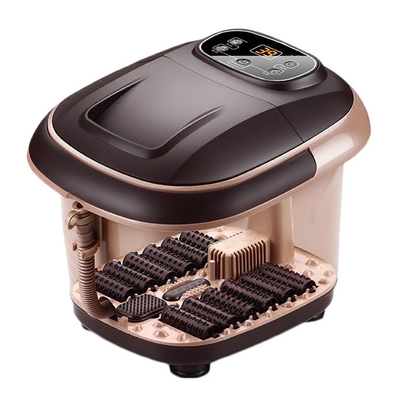 Electric foot bath basin - fully automatic foot washing, massage, heating, and soaking bucket - foot therapy machine for home, dormitory, and wellness