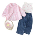 Kids clothing cross-border exclusive iexportfashion children's clothing new arrival children's stripesshirt vest pants