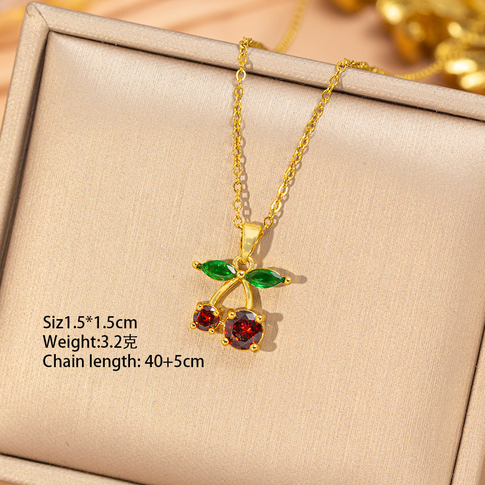 popular stylishfashion copper inlaid zirconium exquisite necklace for women niche styleeasiest for matchaccessible luxury non-fading clavicle chain jewelry