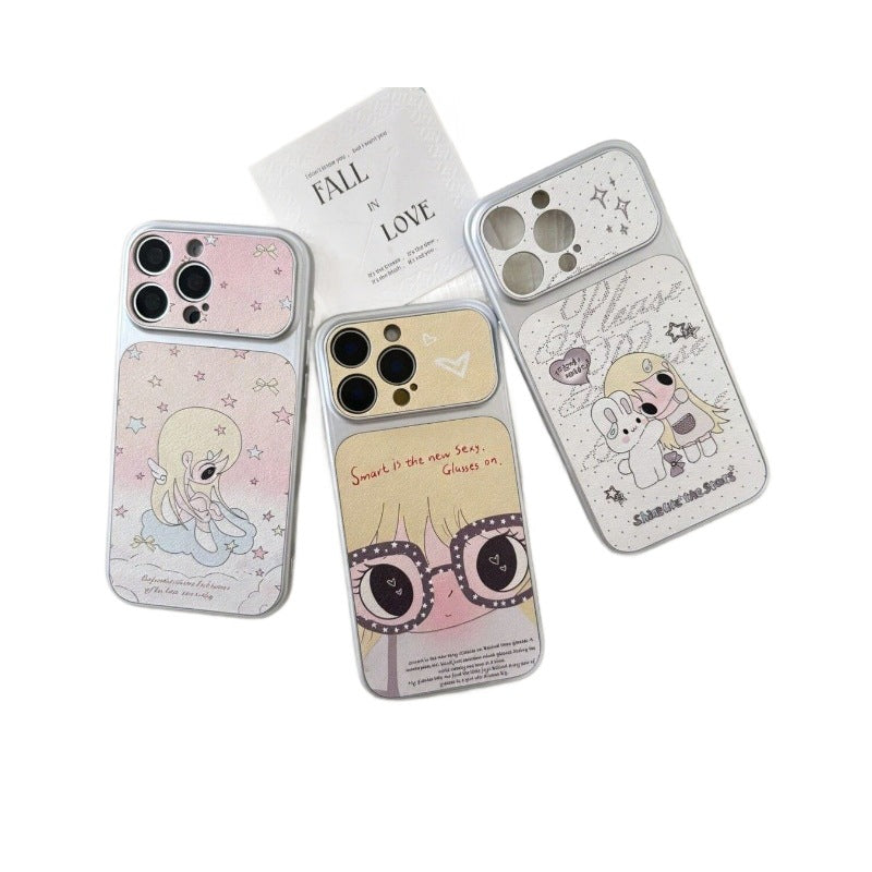 Star blonde girl smart compatible apple iphone 17 case, drop-proof full coverage iphone 16 sticker style soft case