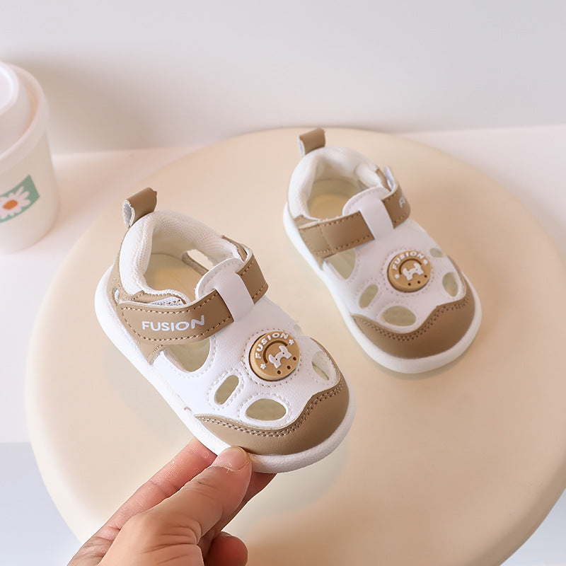 new soft-soled baby sandals & functional shoes: anti-slip, closed-toe, breathable leather prewalker shoes for boys & girls (ages 1-3)