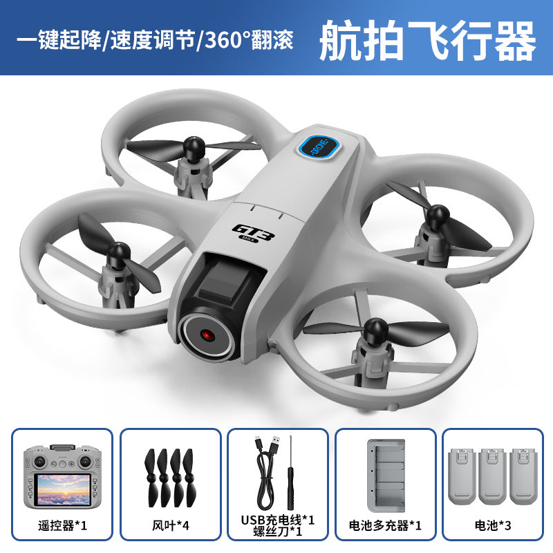 Gt3mini drone with 4.3inch screen control, optical flow positioning, hd image transmission, dual lens, and extended flight time