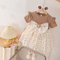 Girls' summer dress : korean style, trendy new arrival, chic infant and toddler dress with flutter sleeves, polka dot print, and round neck