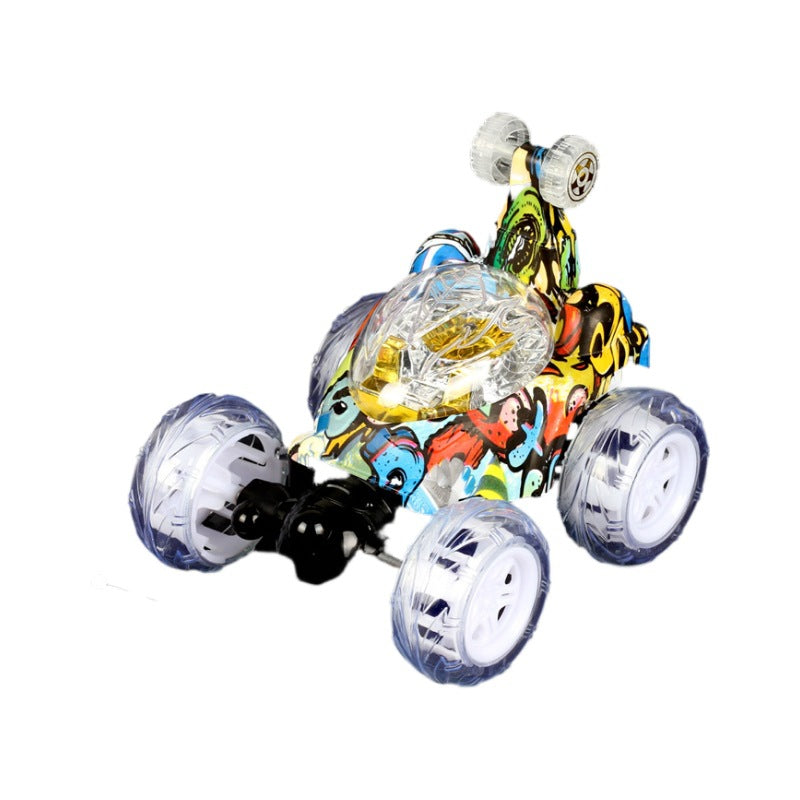 Amazon hot-selling remote control tumbling stunt car - rechargeable electric rc car with music and lights - kids' racing car model