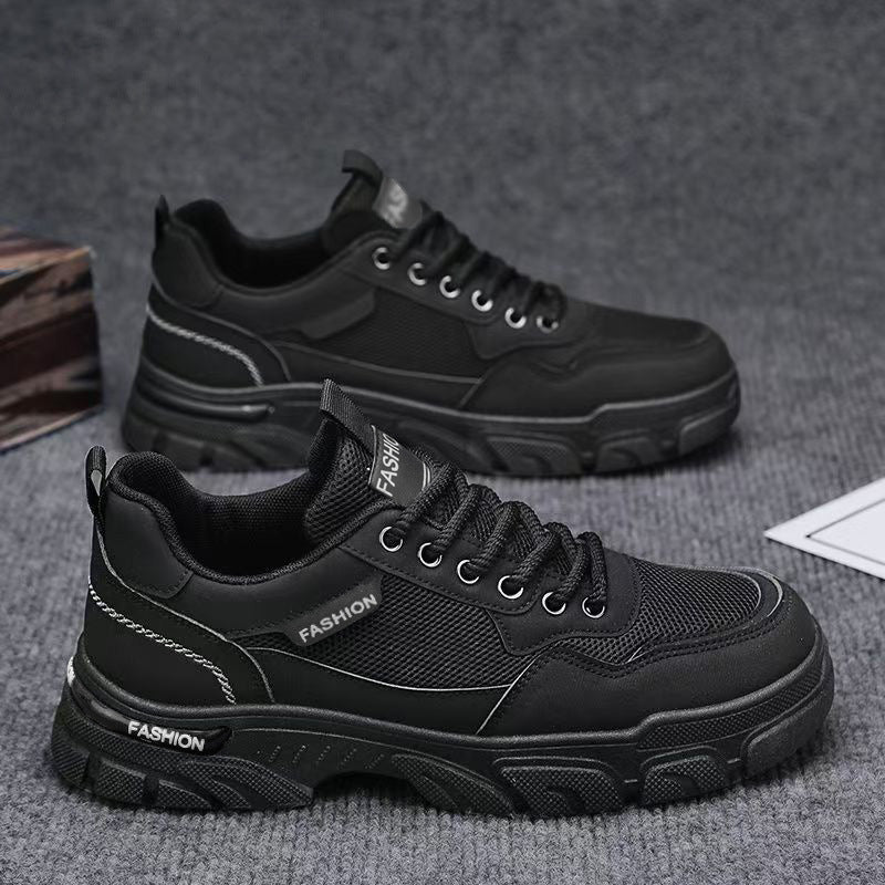 Workwear sneakers men's 2026new arrivalspring mesh breathable mencasual shoes men's thick soleboots men's shoes
