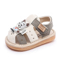 Summer newborn baby squeaky shoes, closed-toe first walker shoes, light-up sandals, british style soft sole baby shoes, 0-2 years old footwear