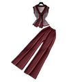 Korean style commute v-neck tank top & wide leg pants two-piece set - women's summer slimming, figure-flattering, high-end fashion outfit