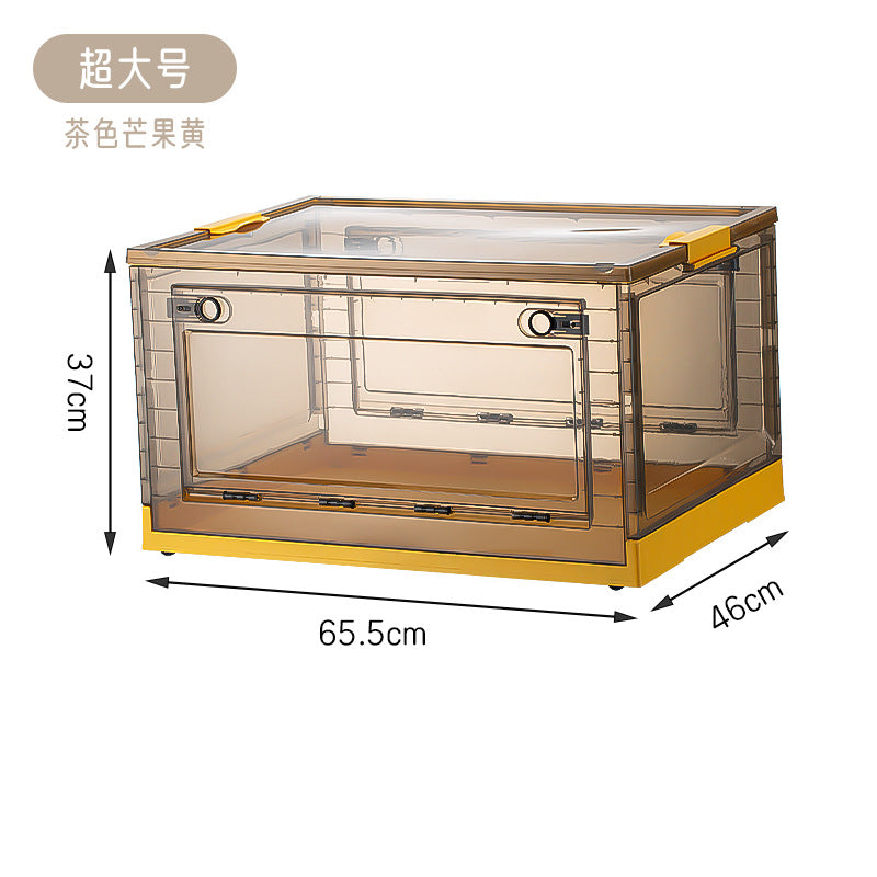 Storage Box Household Plastic Clothes Wardrobe Organizing Box Transparent Foldable Storage Box Snacks Toys Clothing Books