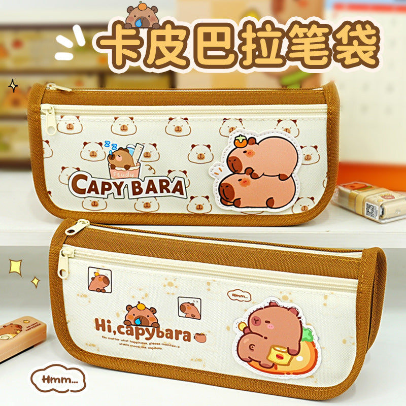 Kapibara large-capacity pencil bag  new primary and secondary school students, good quality, high-value stationery box, cute pencil bag