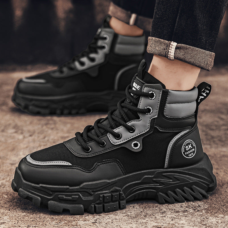 Men's spring 2026 new arrivals: trendy and versatile men's boots - workwear style, slip-resistant, wear-resistant, chunky sole, martin boots for men