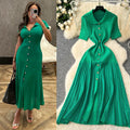 French-style inner layer sweater dress for women,  winter, stretchy, slimming, elegant, single-breasted knitted maxi dress