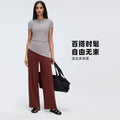 Summer crew neck activewear short sleeve women's ruched waist slimming yoga top running fitness t-shirt d26071