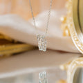 European and american style snake necklace with cubic zirconia, full diamond fashion titanium steel pendant, high-end quality sweater chain jewelry