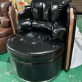 Used swivel chair godfather high back study tea room sofa oil wax first layer cowhide master slot single