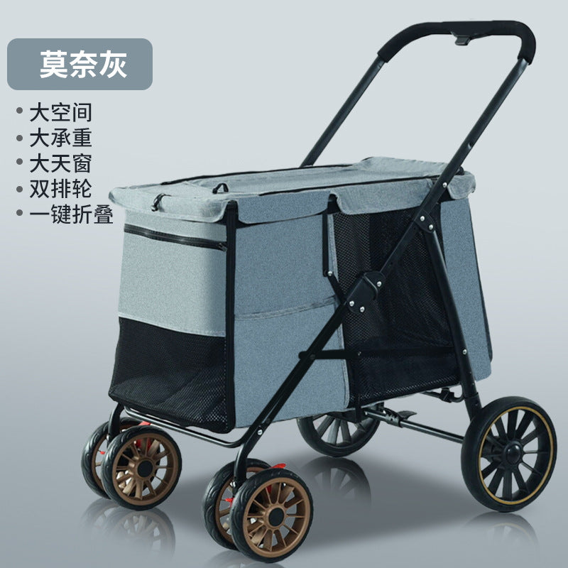 Factory direct wholesale: medium to large portable pet strollers - outdoor foldable cat carriers & dog pushchairs