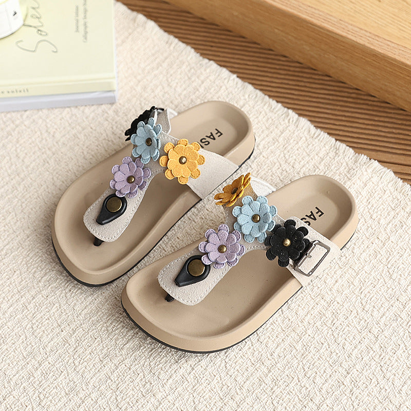 Vancahao soft bottom non-slip outwear slippers for women  summer ugly flip-flops retro birkenstock sandals
