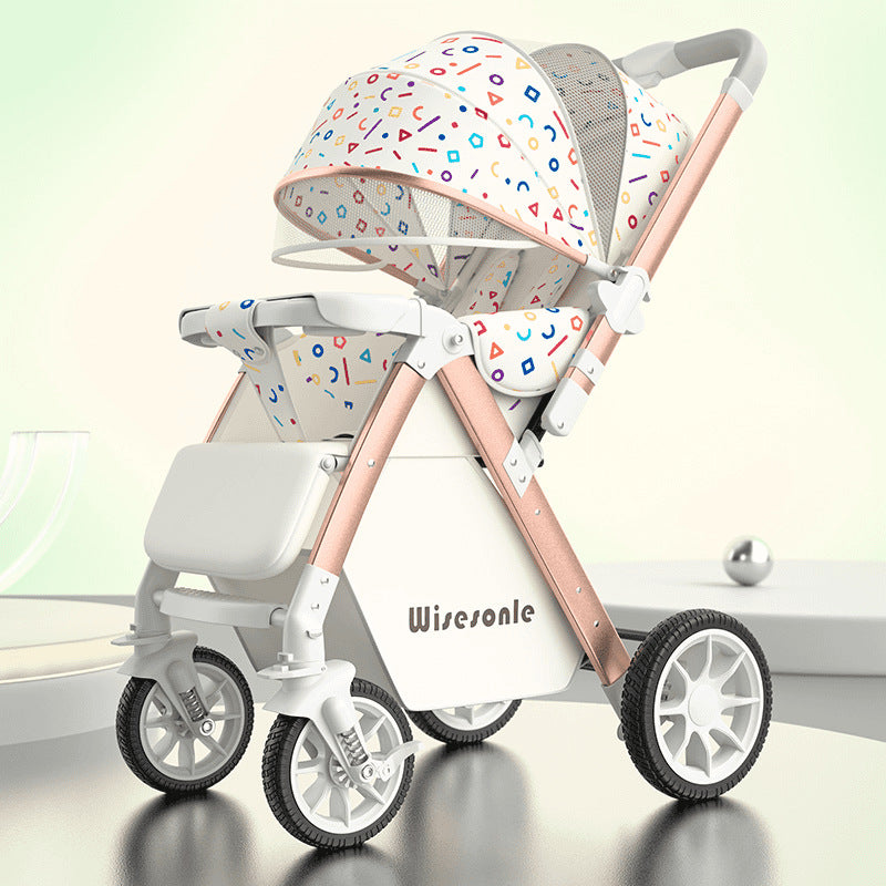 Baby stroller can sit or lie down high view lightweight foldable two-way stroller kids stroller walking baby wholesale