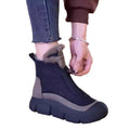 Fleece-lined warm leather boots & cotton boots - new 2026 winter collection - chunky sole, high-top snow boots for moms - lightweight, soft sole ankle boots