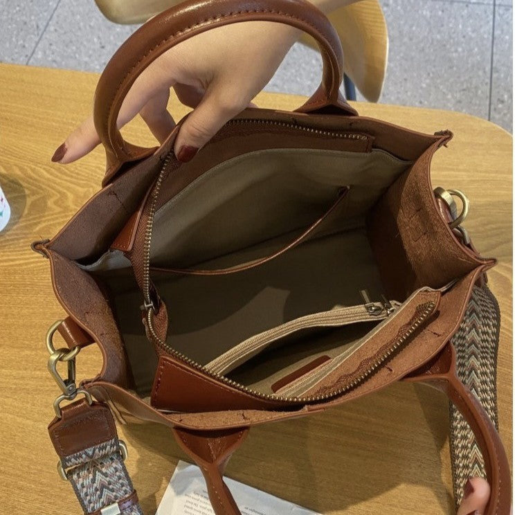 2025 new large capacity bag spring/summer fashionable elegant work commute genuine leather crossbody tote handbag - direct sales