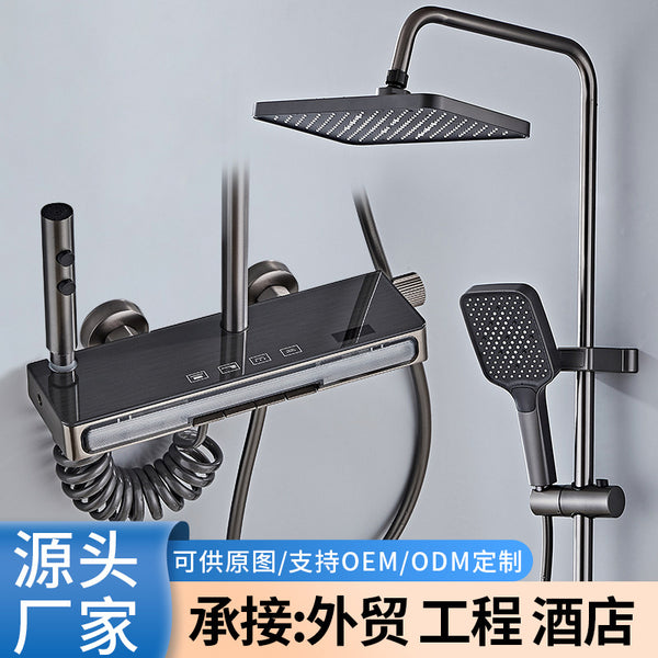 New shower shower set home thermostatic digital ambient light water ash Internet celebrity piano key water heater universal