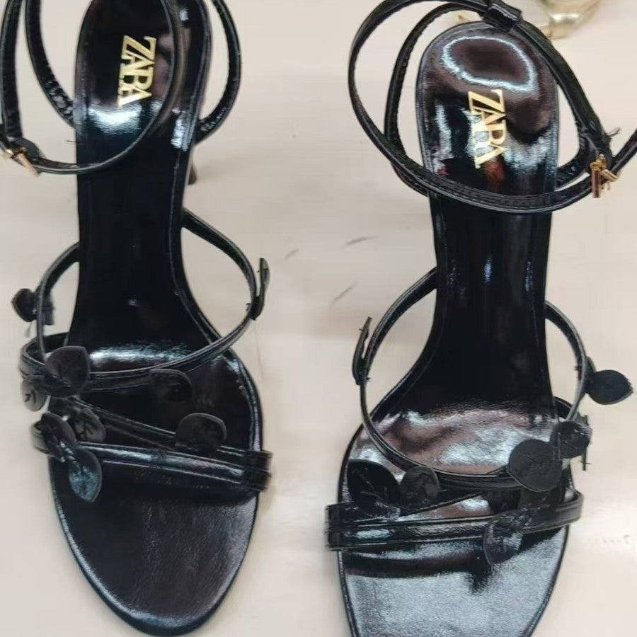 Za 2025 summer new arrival: ethereal fairy style bowknot high heel open-toe slingback sandals - artsy retro korean style