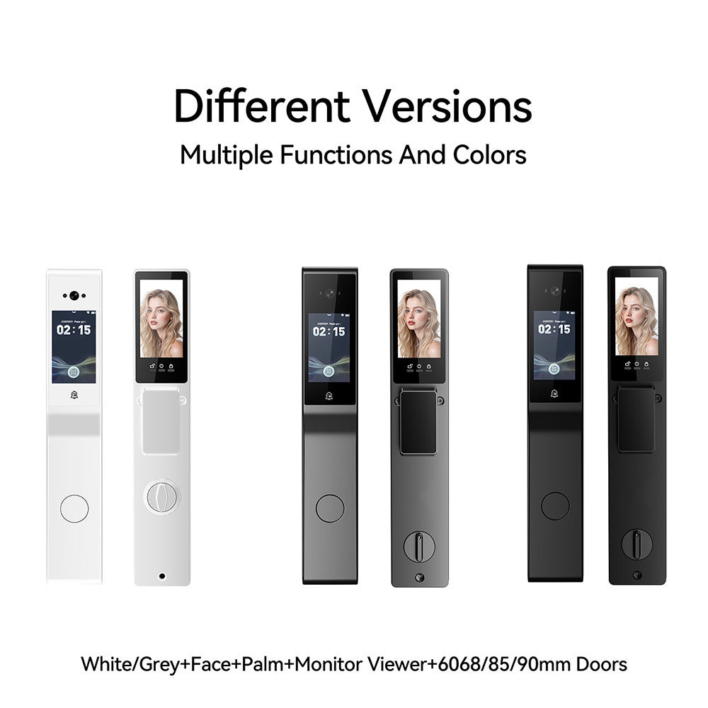exclusive ai multi-language dual-screen smart door lock tuya app face recognition high-definition doorbell villa security