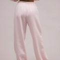 fashion light pink hooded sweatshirt suitloose drop shoulder drawstring wide leg sweatpants two-piece set