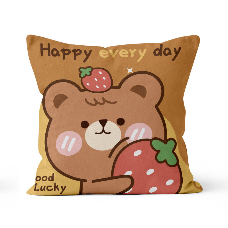 Cartoon throw pillow sofa cushion bed headrest office reading lumbar support backrest pillow with insert - customizable