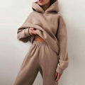 cross-border e-commerce european and american women's clothing: new summer collection - solid color activewear hoodie and casual pants two-piece set