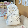 Korean style heart & polka dot backpack - women's large capacity college style student backpack - trendy, versatile, and cute