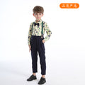 children's clothing, foreign trade boys' formal wear suit, host/flower girl outfit, kids' dinosaur print shirt performance costume