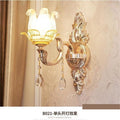 European crystal wall lamp - bedroom bedside, living room, hallway, aisle - single/double head candle decorative wall led sconce
