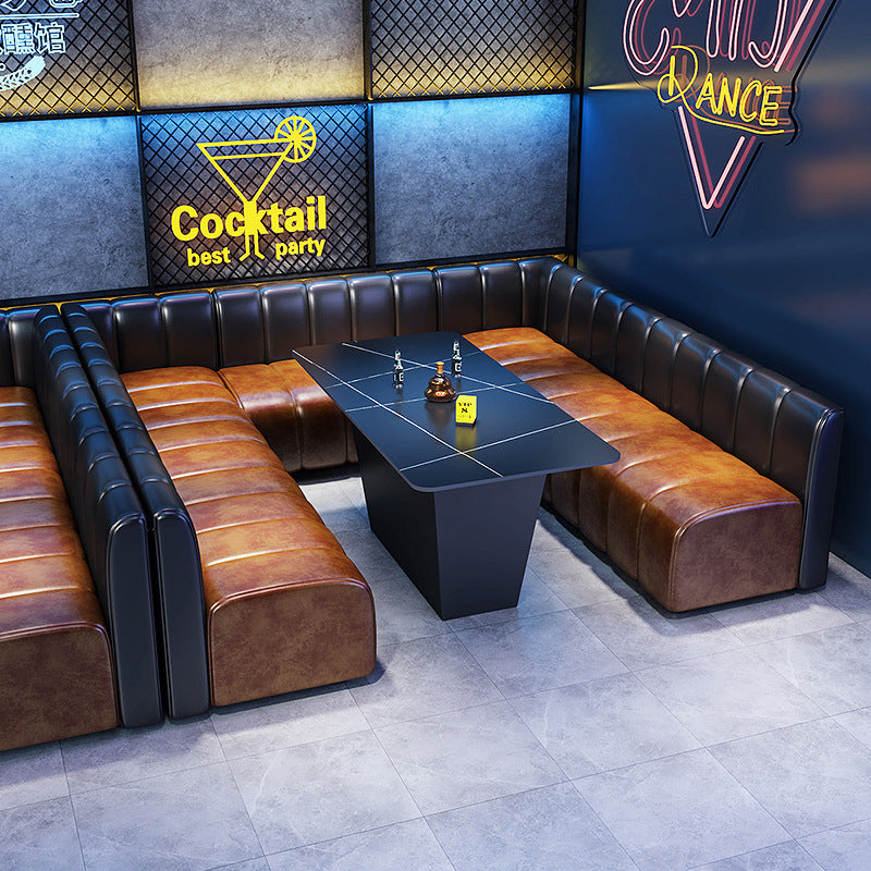 Modern simple bar, clear bar, music dining bar, cafe, tables and chairs, bistro, box, card seat, sofa U-L against the wall