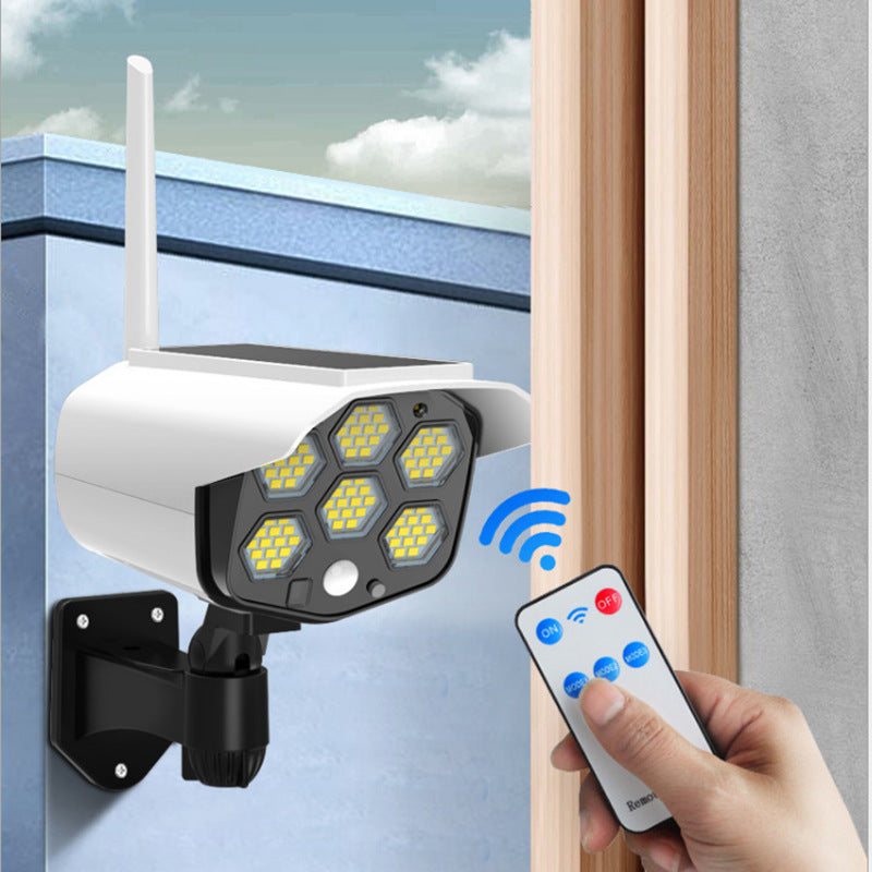 COB solar monitoring light anti-theft outdoor garden light, human body induction simulation camera solar street light