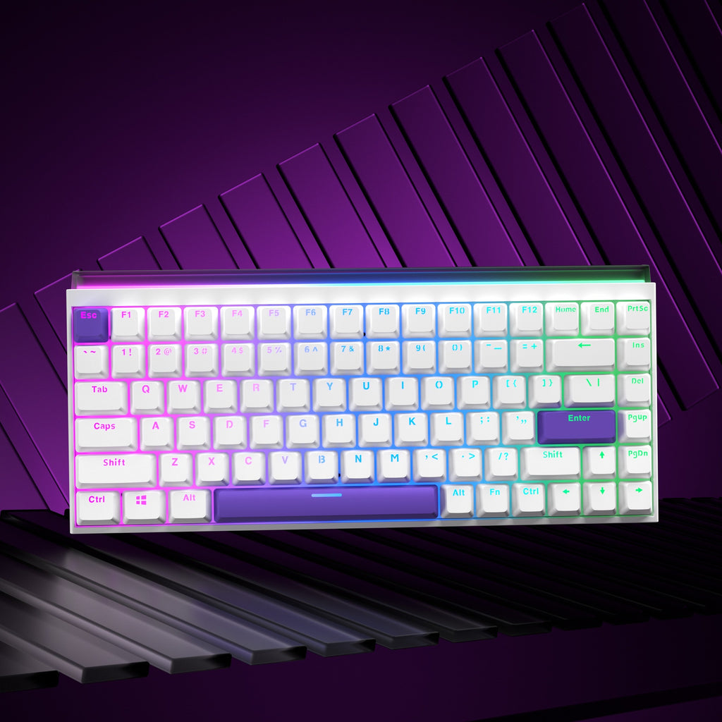 68-Key mechanical keyboard Customized mechanical wired RGB light box Full-key no-punch two-color injection molding key