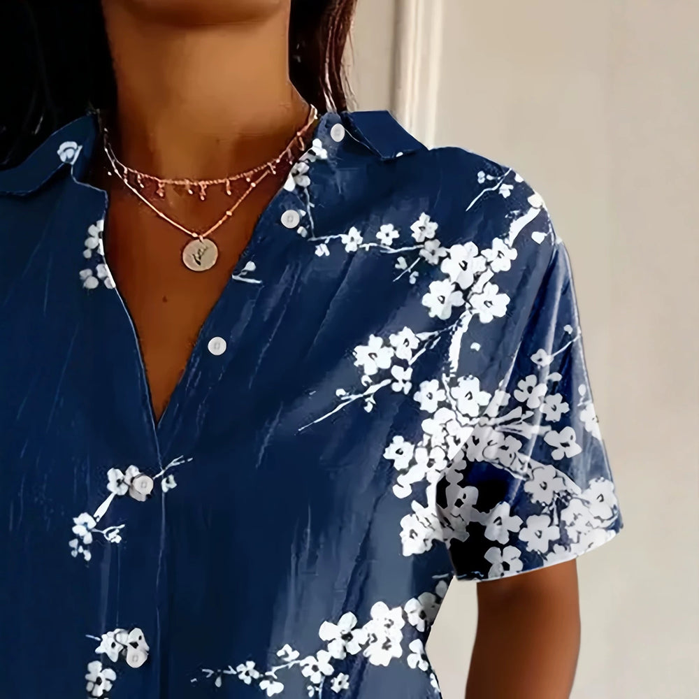 wholesale women's short-sleeved shirts, trendy shirt with hot-selling cross-border print designs, dropshipping available