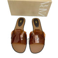 Za2025summernew arrival women's shoes one word fashionk-style transparent jelly sandals flats women's square toe sandals