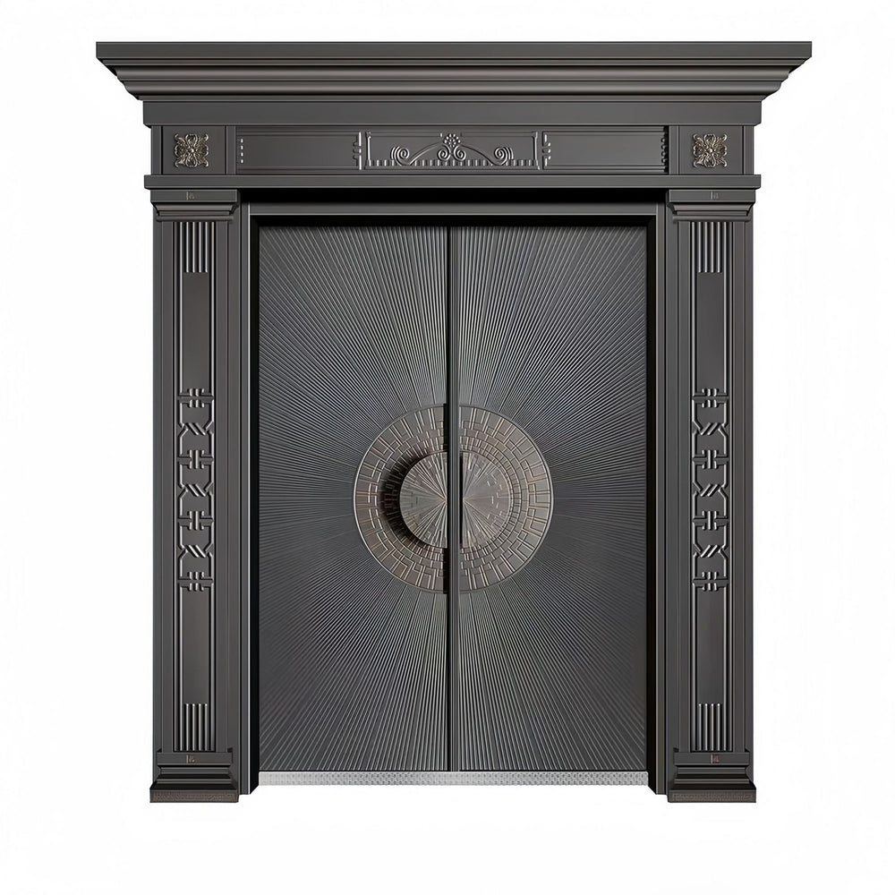 Magnesium alloy villa door, anti-theft door with door head and door pillar, class a sun protection function, abrasion resistant cast aluminum door entrance door