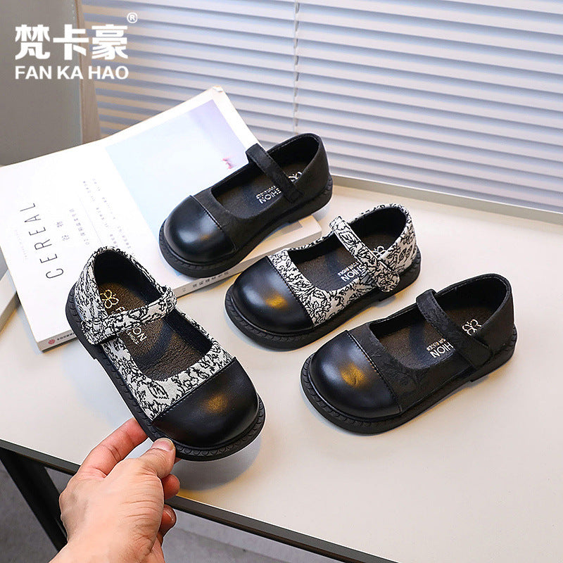 Vancahao girls' flats - new autumn  collection: stylish princess shoes for kids, soft-soled korean fashion leather shoes