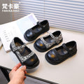 Vancahao girls' flats - new autumn  collection: stylish princess shoes for kids, soft-soled korean fashion leather shoes