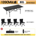 120 extended table [black] + 64% off stackable chairs black 4 pcs