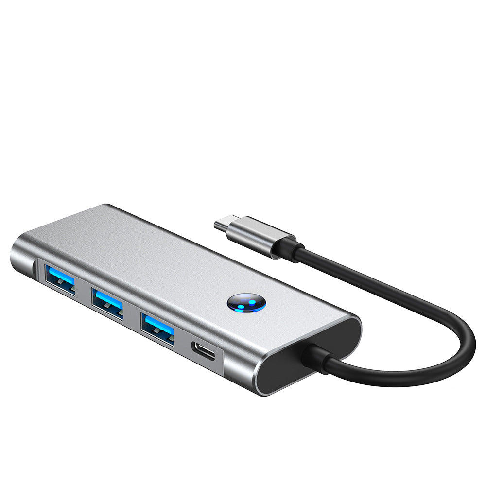 Type-c docking station hub3.24k60hz one-click screen-off notebook 7-in-1 docking station with multiple interfaces