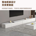 White tv cabinet scandinavian floor-standing small apartment normcore coffee table combination modern casual cream style tv floor cabinet