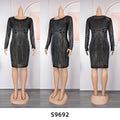 Aliexpress fashion rhinestone sparkly halloween party evening dress african women's plus size two-piece dress set