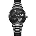 New hollow-out creative tech men's steel band watch with rotating bezel - quartz watch for cross-border e-commerce