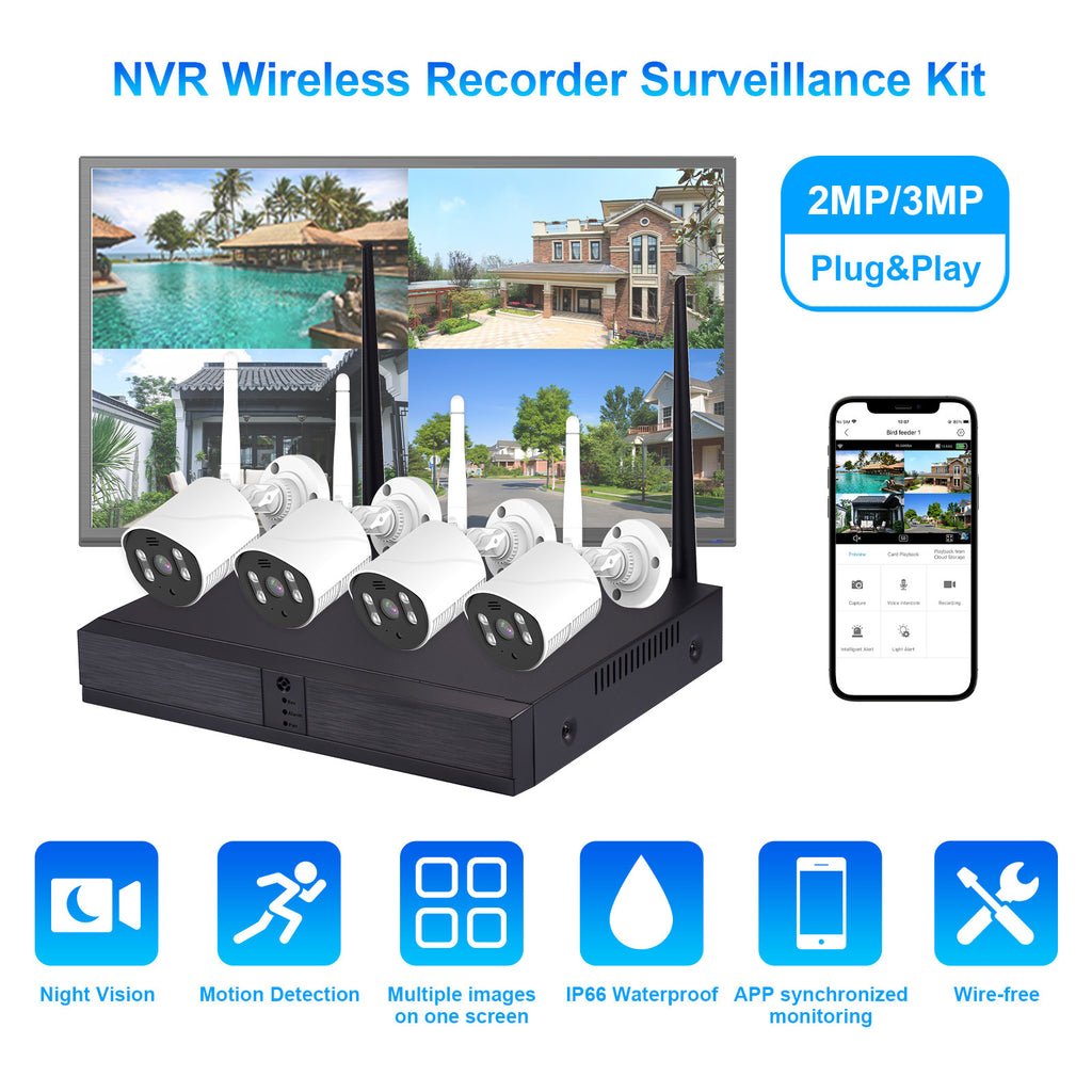 Factory direct sales NVR surveillance set CCTV wireless camera,   explosion hard disk video recorder set