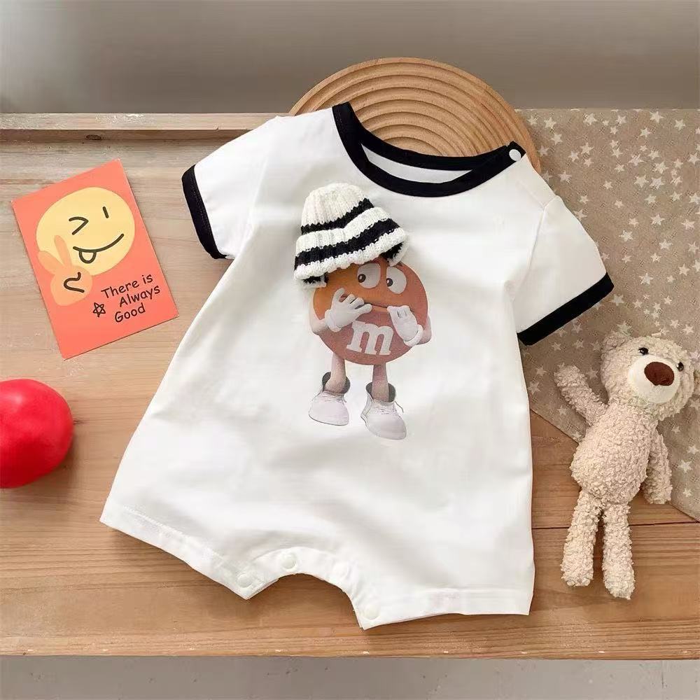 Baby summer lightweight romper short sleeve infant cartoon onesie cute & adorable bodysuit for boys & girls - perfect for outings