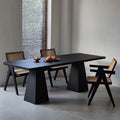 Desk new chinoiserie black solid wood dining table modern ash office desk log large board rectangular office desk